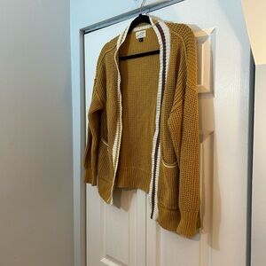 Universal Thread Mustard Chunky Knit Open Cardigan Small